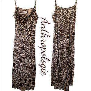 Anthropologie Silk Leopard-print Slip dress Small NWT